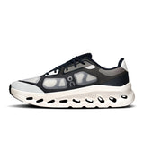 On Cloudtilt Remix women's active life sneakers in black and white, featuring lightweight design and breathable mesh upper.