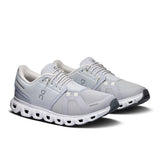On Cloud 6 women's running shoes in gray and white with lightweight design and cushioned soles, ideal for active lifestyles.