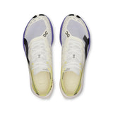 Men's On Cloudboom Strike road running shoes with black and white design, featuring lightweight cushioning and breathable mesh uppers.
