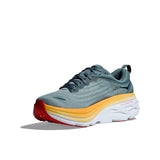 Men's Hoka Bondi 8 running shoes in D-width, featuring a sleek design with supportive cushioning and breathable mesh upper.