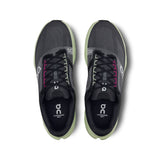 Men's On Cloudsurfer Next road running shoes in black with blue accents, showcasing the lightweight design and cushioned sole.