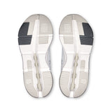 Women's On Cloudnova 2 active life sneakers in gray and white with cushioned soles and breathable mesh upper.