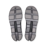 Men's On Cloudmonster 1 active life sneakers in black and gray, featuring cushioned soles and breathable mesh upper.