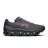 Men's On Cloudmonster Void active life sneakers with black and gray design, featuring cloud cushioning and athletic style.