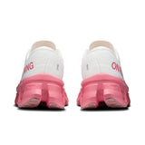 Women's On Cloudmonster 3 road running shoes with gray and black design, featuring cloud cushioning and supportive sole.