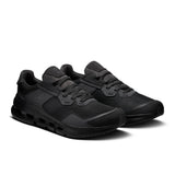 Men's On Cloudnova Rift active life sneakers in black and white, featuring sporty design and cushioned sole for active wear.