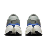 Men's On Cloudrunner 3 road running shoes in gray with blue accents, lightweight and cushioned for comfortable running.
