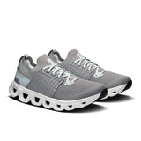 Men's On Cloudswift 4 road running shoes in black with blue accents, featuring lightweight cushioning and breathable mesh upper.