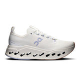Women's On Cloudsurfer Max road running shoes in Ivory and Nimbus from the Classic Collection, featuring cushioned athletic design.