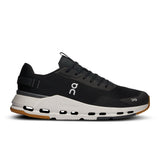 Men's On Cloudnova Form 2 active life sneakers in black and white with sleek design and breathable mesh upper.