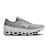 Men's On Cloudmonster 1 active life running shoes in black with white accents, featuring cushioned soles and breathable mesh upper.