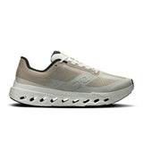 Men's On Cloudsurfer Next road running shoes in black and blue, featuring cushioned soles and breathable mesh uppers.