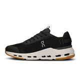 Men's On Cloudnova Form 2 active lifestyle sneakers in black and white, showcasing breathable mesh and cushioned sole for comfort