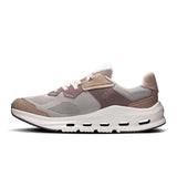 Men's On Cloudnova Rift active life sneakers in gray and white, featuring lightweight design and cushioned soles for comfort.