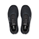 Men's On Cloudmonster 1 active running shoes with cushioned design and breathable mesh in black and gray.