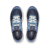 Men's On Cloudnova Rift active lifestyle sneakers in black with white accents, featuring breathable mesh and cushioned soles.
