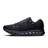 Men's On Cloudsurfer 2 road running shoes with lightweight design and breathable mesh in black and gray.