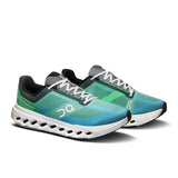 Men's On Cloudsurfer Next road running shoes in black and gray, featuring cushioned soles and breathable mesh upper.