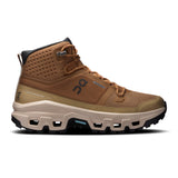 Women's On Cloudrock Mid Waterproof hiking boots with durable design, padded collar, and rugged outsole for outdoor adventures.