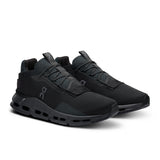 Men's On Cloudnova 2 active life sneakers in black with cushioned soles and sporty design, perfect for active wear.