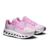 Women's On Cloudtilt active life sneakers with grey and pink accents, lightweight running shoes with breathable mesh.