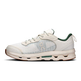 On Cloudzone Moon men's active lifestyle shoes in black and gray with cushioned soles and breathable mesh uppers.
