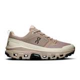 Men's On Cloudrock Low Waterproof hiking shoes with durable outdoor design and supportive grip, suitable for rugged trails.