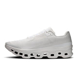 Men's On Cloudmonster Void active life sneakers in black with white accents, featuring cloud cushioning and breathable mesh upper.