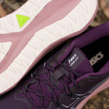 Women's ASICS Blazeblast trail running shoes with breathable mesh upper and durable rubber outsole, designed for outdoor running.