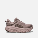 Women's Hoka Bondi 7 running shoes in B-width with supportive cushioning and breathable mesh upper, designed for comfort.