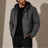 Men’s fleece-lined hooded jacket by Zexov featuring a zip-up casual winter design and a comfortable, warm fit.