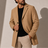 Men’s Zexov overcoat in classic tailored smart casual style, featuring a sleek design and quality fabric for versatile wear.
