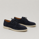 Men’s suede loafers by Zexov featuring a smart casual lace-up design with a sleek, stylish appearance.