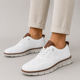 Men’s lightweight knit walking sneakers by Zexov with lace-up design and breathable material.