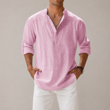 Men’s lightweight cotton linen summer shirt by Zexov, shown in a breathable, casual style perfect for warm weather.
