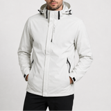 Men's waterproof rain jacket by Zexov with a hood, lightweight outdoor coat designed for wet weather protection.