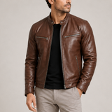 Men’s vintage leather jacket by Zexov, showcasing classic style with high-quality leather and versatile design for everyday wear.
