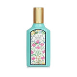 Gucci Ladies Flora Gorgeous Jasmine Eau de Parfum spray bottle, 1.7 oz, with elegant floral design.