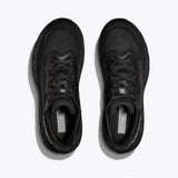 Black Hoka Arahi 7 women's running shoes in B-width with cushioned sole and supportive design, shown from side angle.