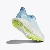 Women's Hoka Arahi 7 wide running shoes in dusk color with breathable mesh upper and cushioned sole.