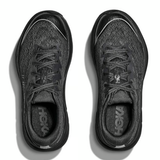 Kids Hoka Rincon 4 black running shoes with double black top, lightweight and supportive for active children.