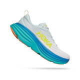 Men's Hoka Bondi 8 running shoes in D-width, featuring a sleek design and supportive cushioning for comfortable running.