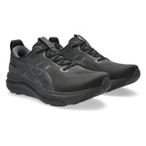 Men's ASICS GEL-Kayano 33 Wide stability trainers in black with supportive design and cushioned sole for comfort and stability.