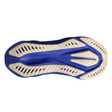 Men's ASICS Novablast 5 neutral daily trainers in black and cobalt with breathable mesh and cushioned sole for comfortable running.