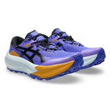 Men's ASICS Trabuco Max 5 trail running shoes in cobalt burst and black with rugged outsole and breathable mesh upper.