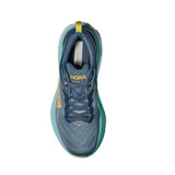 Men's Hoka Bondi 8 running shoes in real teal shadow color, featuring D-width for a comfortable fit and supportive design.