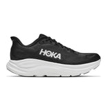 Men's Hoka Clifton 11 shoes in black and white with extra-wide (4E) fit, featuring a cushioned athletic running shoe design.