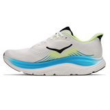 Men's Hoka Clifton 11 extra-wide running shoes in frost black, showing the left shoe with detailed design and supportive sole.