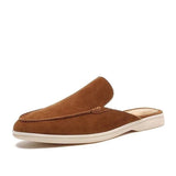 Men’s backless loafer mules by Zexov, featuring a sleek design and comfortable summer style, shown in a close-up image.