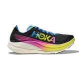 Hoka Rocket X 2 running shoes in multiple colors, featuring lightweight design and breathable mesh for athletic performance.